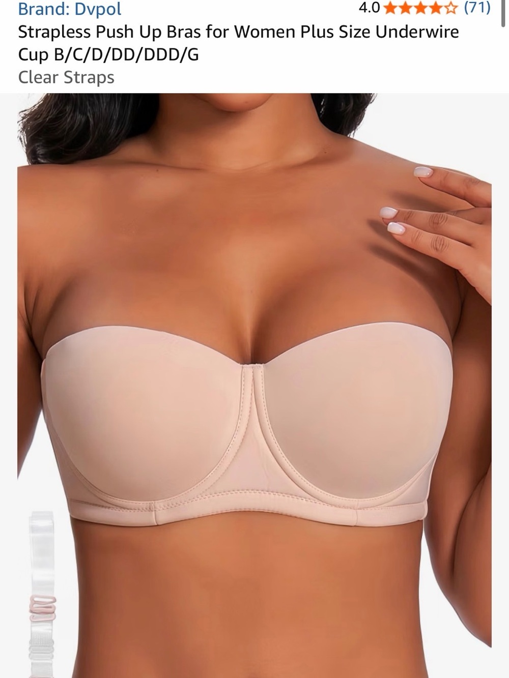 Strapless bra